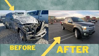 Rebuilding Rolled Wrecked 2019 Ford f-150 PLATINUM