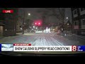 snow causing slick road conditions