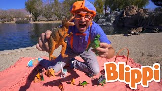 Blippi Visits Dinosaur Exhibition to Learn About Eggs and Fossils!! | Animals for Kids