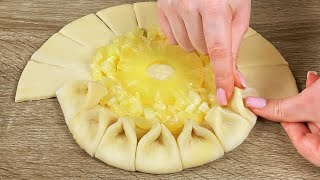 🍍Take puff pastry and pineapple! Festive dessert in 10 minutes!