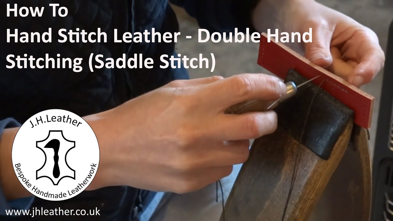 Hand Stitching Leather - Double Hand Stitching (Saddle Stitch) - YouTube