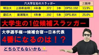 明治大上田希由翔選手＆慶応大廣瀬隆太選手【六大学スラッガー】