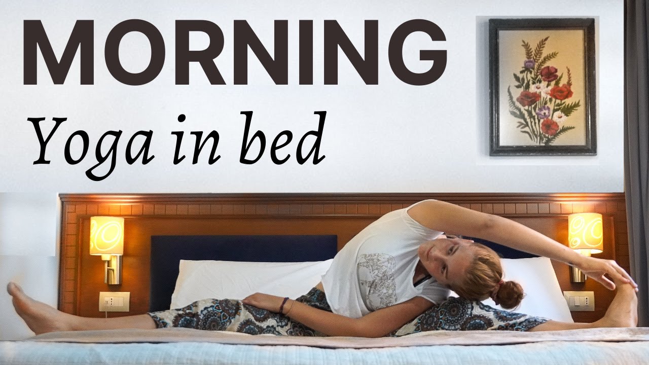 5 Minute Morning Yoga In Bed | Flow For Neck Pain | Breathe Pranayama ...