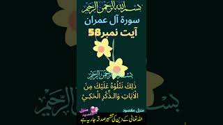Surah Al Imran (HD) Ayat 58 With Arabic and Urdu Translation سورة آل عمران  #tafsirmanzilemaqsood