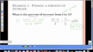 Unit 3 Lesson 7 Percent of Increase or Decrease