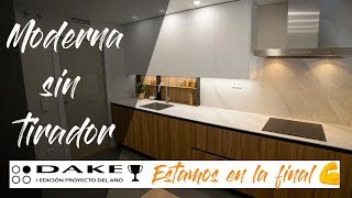 cocina BLANCO MADERA y gris grafito marengo SIN TIRADOR