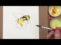 how to paint a bumblebee in watercolour easy to follow realtime tutorial with free sketch download