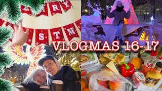 VLOGMAS 16 -17 🎄ЗАКУПКА ПРОДУКТОВ! 🙀 ЗИМНИЙ ПРАЗДНИЧНЫЙ ГОРОД ❄️  ПРОГУЛКА по Ярмарке 😍