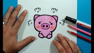 Como dibujar un cerdo paso a paso 8 | How to draw a piglet 8