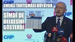 CHP Genel Başkanı Kılıçdaroğlu SGK’dan aldığı belgeyi gösterdi.