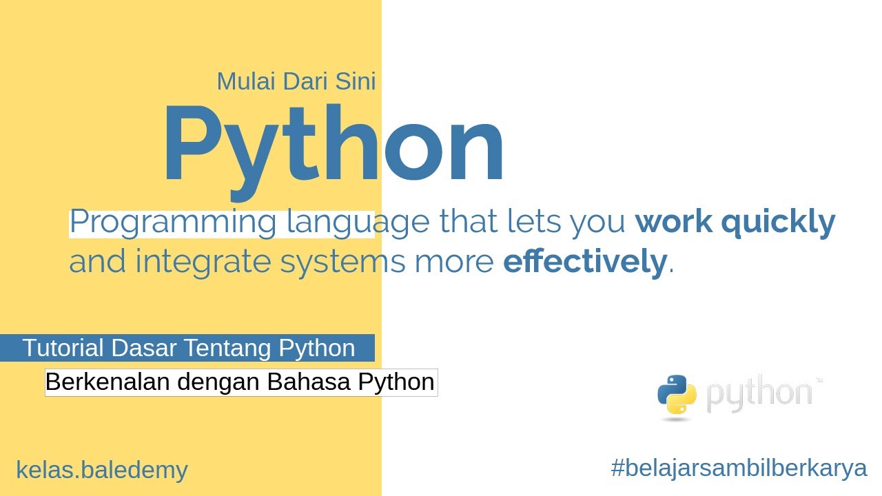 Belajar Python Untuk Pemula - #1 Apa Itu Python - YouTube