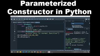 Parameterized Constructor in Python | Python Parameterized constructor | Python Programming #68