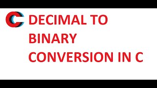 Decimal To Binary Conversion in C Programming #decimaltobinary #CodeSolutions-Sourav