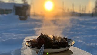 Cooking at -50C❄️ Meat with vegetables in an Afghan cauldron / Готовим в -50С❄️ Мясо с овощами Афган