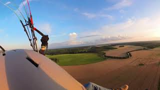 Paramotor take-off from Kärkölä on August 6th, 2024