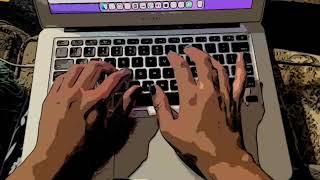 ASMR a cartoon character typing an email | typing sounds