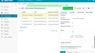 Work Packages in Open project