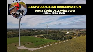 Fleetwood Creek Conservation Area Industrial wind turbine drone footage