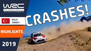 WRC Rally Turkey 2019: WRC Rally CRASH Highlights : Rally Crashes, Roll Overs and Mistakes.