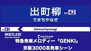 京阪電車 出町柳駅 特急発車メロディー「GENKI」　Keihan Railway Melody DemachiyanagiSta.【ミニ動画】