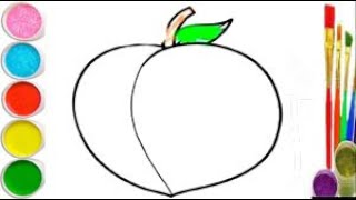 Drawing a Picture of a Peach / Menggambar Gambar Persik for kids / 아이들을 위한 복숭아 그림 그리기아이들을 위한 그림