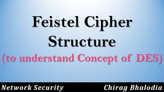Feistel Cipher Structure | Feistel Cipher Encryption Decryption Process