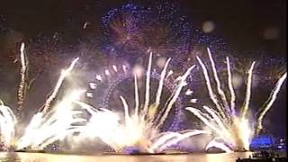 New year london fireworks 2005 - 2006 - London eye Display