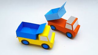 How To Make Paper Toy Dump Truck | Paper Craft Easy Toy Truck | DIY School Project Ideas