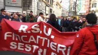 Fincantieri, sciopero e manifestazione degli operai a Genova