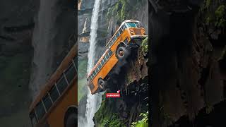 Nature Exploration | Travel Relaxing | Bus #shorts #cliff #waterfall