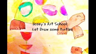 Joseys Art School Episode #70: Turtle Drawing Lesson Beginner Drawing Art meditation activity