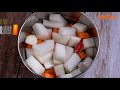 four types of marinated radish