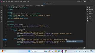 JavaScript Tutorial 16 - Functions, Buttons and Switch Statements (Part 3)