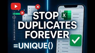 How to Remove Duplicates Automatically in Excel (UNIQUE + Data Validation)