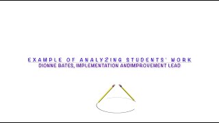 Example of Analyzing Student Work