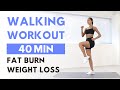 40 MIN WALKING WORKOUT for WEIGHT LOSS - Full Body Fat Burn