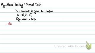 Hypothesis Testing: Normal Distribution (Errors)