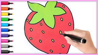 How to Draw a Strawberry For Kids | Drawing Tutorial For Children