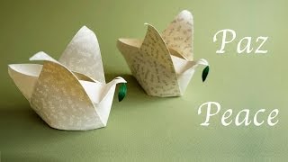 Paper Peace-Dove Box for Christmas:: Cajita Paloma de la Paz