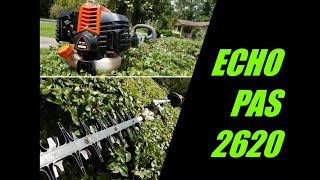 ECHO PAS 2620 with Articulating Hedge Trimmer Attachment Overview \u0026 Results