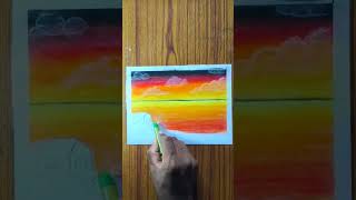 Scenery painting for beginners #shorts #oilpastel