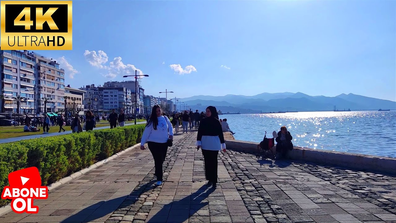 İZMİR ALSANCAK KORDON BOYU WALKİNG TOUR SUMMER WEATHER 4K UHD - YouTube