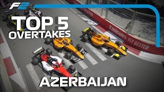 Top 5 Formula 2 Overtakes | 2019 Azerbaijan Grand Prix