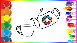 DRAWING TEA AND BOWL FOR CHILDERN