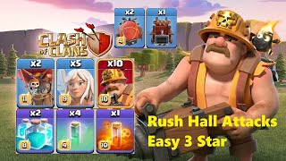 Thế Sơn Coc | Rush Hall Tướng Yếu Cực Dễ 3 Sao Với Combo Siêu Thợ Mỏ Hall 16 | Clash of Clans