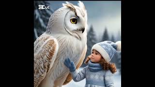 Owl with cute girl #shorts #arabic #music