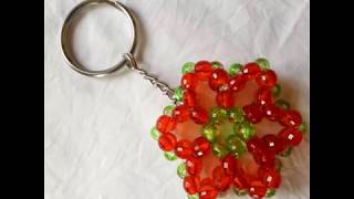 Beaded flower keychain making tutorial