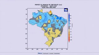 INMET: mapa de anomalias para o mês de abril mostra chuvas abaixo da média na metade Sul do ...