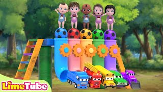 Color Ball Wheels On The Bus \u0026 One Little Finger + Nursery Rhymes | Kindergarten | LimeAndToys