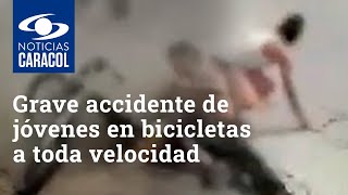 Grave accidente de jóvenes que bajaban en bicicletas y a toda velocidad por una vía en Rosas, Cauca